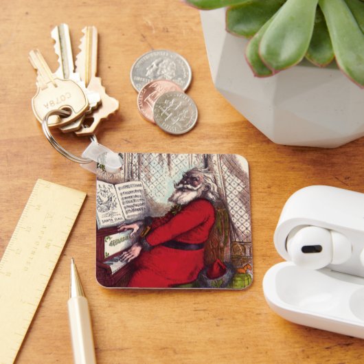 Kerstmis uit vroeger tijden, Thomas Nast Kerstman Sleutelhanger (Bureau)