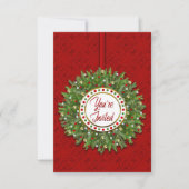 Kerstmis, Uitnodiging, Kerstmis op rood Kaart (Voorkant)