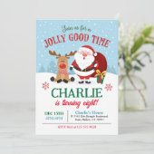 Kerstmis uitnodiging Kind (Staand voorkant)