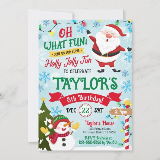 Kerstmis uitnodiging Kind (Voorkant)