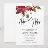 Kerstmis, uitnodiging van de heer Engagement Party (Voorkant / Achterkant)