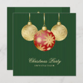 Kerstmis: uitnodiging voor Red Gold-feestfeest (Voorkant / Achterkant)