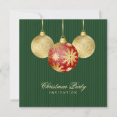 Kerstmis: uitnodiging voor Red Gold-feestfeest (Voorkant)