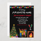 Kerstmis uitnodiging voor vrienden! Leuk, Schattig (Voorkant / Achterkant)