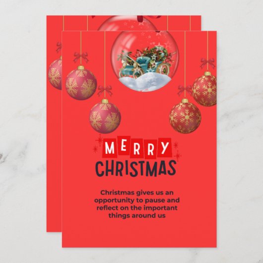 Kerstmis uitnodigingskaarten kaart (Voorkant / Achterkant)