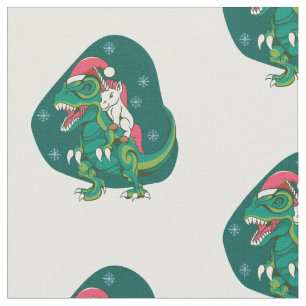 kerstmis unicorn dinosaur santa stof