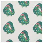 kerstmis unicorn dinosaur santa stof (Swatch)