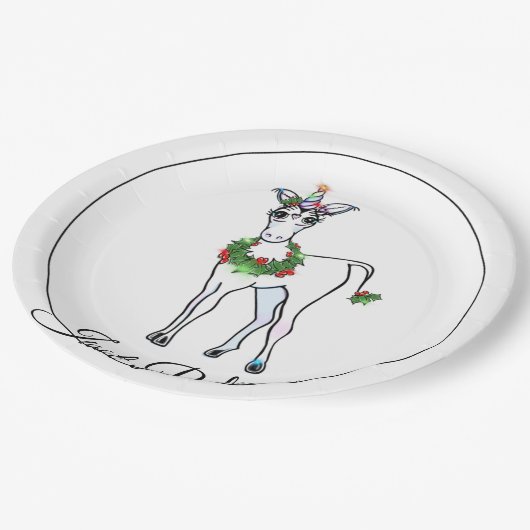 Kerstmis Unicorn, geloof gewoon Papieren Bordje (Gekanteld)