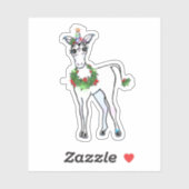 Kerstmis Unicorn, geloof gewoon Sticker (Vel)