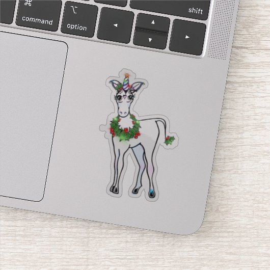 Kerstmis Unicorn, geloof gewoon Sticker (Detail)