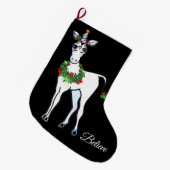 Kerstmis Unicorn, geloof me Grote Kerstsok (Voorkant (Hangend))