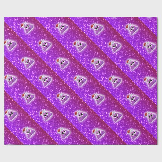 Kerstmis Unicorn Poop Emoji Glow Cadeaupapier (Vlak)