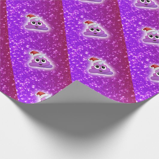 Kerstmis Unicorn Poop Emoji Glow Cadeaupapier (Hoek)