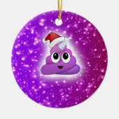 Kerstmis Unicorn Poop Emoji Glow Keramisch Ornament (Voorkant)