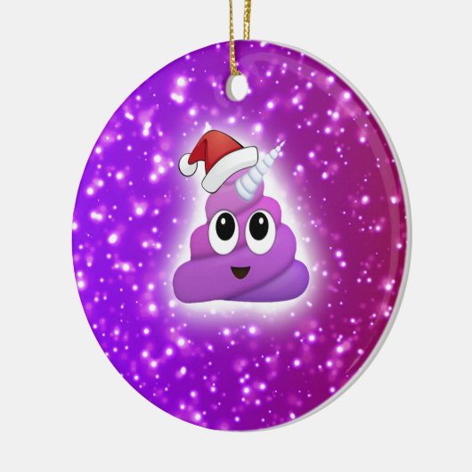 Kerstmis Unicorn Poop Emoji Glow Keramisch Ornament (Links)