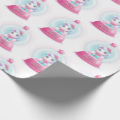 Kerstmis - Unicorn Snow Wereldbol Cute Wrapping Cadeaupapier (Hoek)