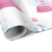 Kerstmis - Unicorn Snow Wereldbol Cute Wrapping Cadeaupapier (Rol Hoek)