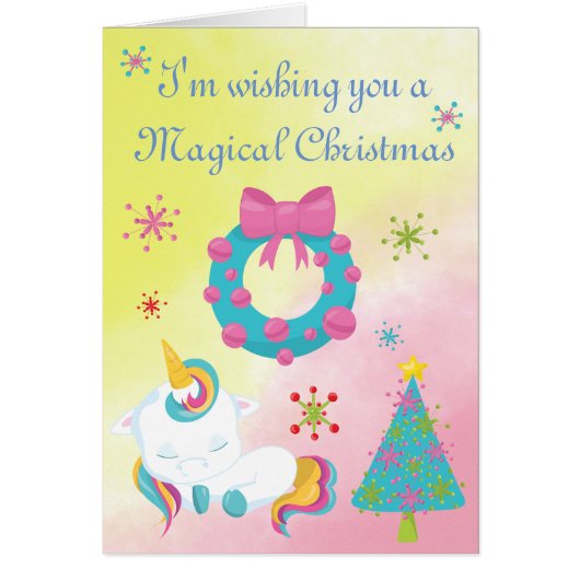 Kerstmis Unicorn Snowflakes en Wreate (Voorkant)