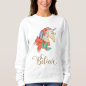 Kerstmis Unicorn Sweatshirt (Voorkant)
