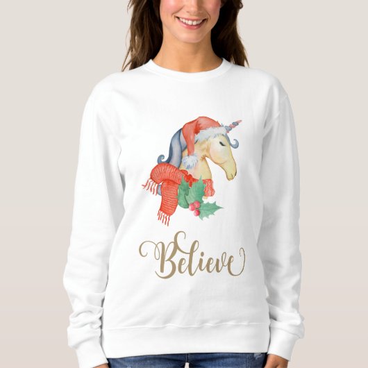 Kerstmis Unicorn Sweatshirt (Voorkant)