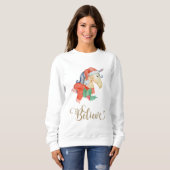 Kerstmis Unicorn Sweatshirt (Voorkant volledig)