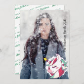 Kerstmis Unicorn Voeg je eigen foto-feestdag Kaart (Voorkant / Achterkant)