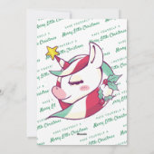 Kerstmis Unicorn Voeg je eigen foto-feestdag Kaart (Achterkant)