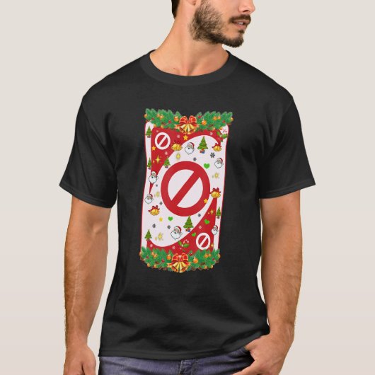 Kerstmis Uno Kaarten - kerstboom Santa Wreath Snow T-shirt (Voorkant)