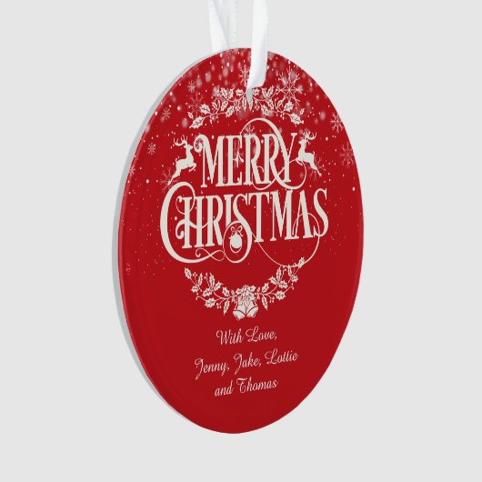 Kerstmis - Uw gezin - Definitiefeestdag Ornament (voorkant)
