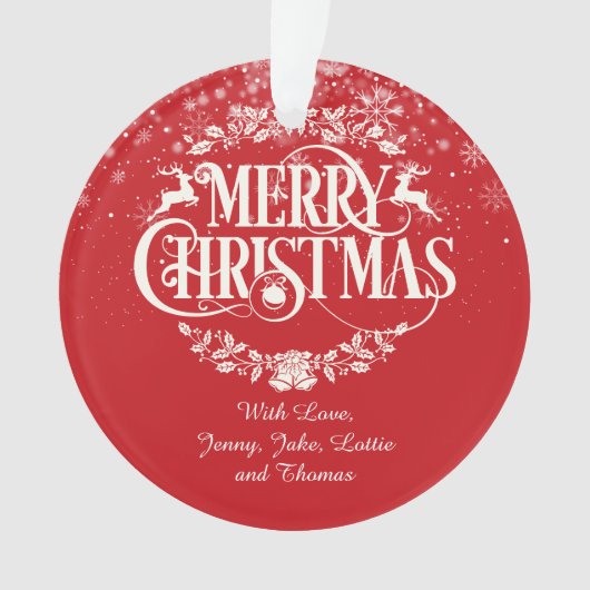 Kerstmis - Uw gezin - Definitiefeestdag Ornament (voorkant)