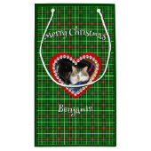 Kerstmis uw huisdier foto aangepaste tekst klein cadeauzakje (Achterkant)