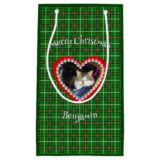 Kerstmis uw huisdier foto aangepaste tekst klein cadeauzakje (Voorkant)