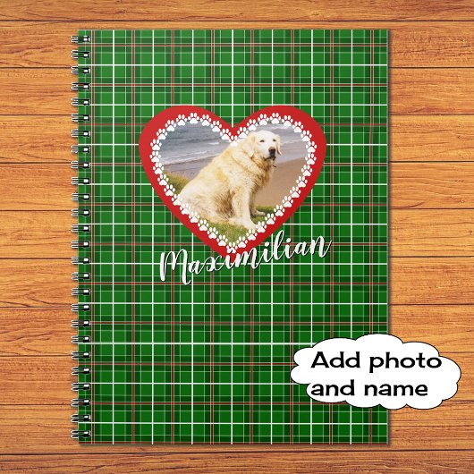 Kerstmis uw huisdier foto rood groen notitieboek