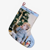 Kerstmis uw pc/tekststreep-Waterverf Penguin Grote Kerstsok (Voorkant (Hangend))