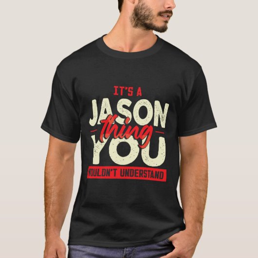 Kerstmis Vaderdag Verjaardag Naam Jason T-shirt (Voorkant)