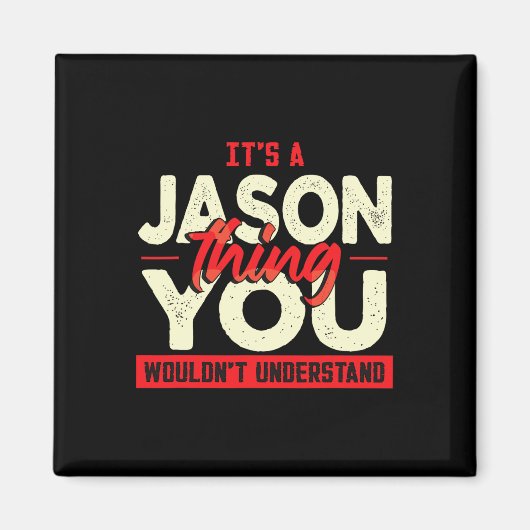 Kerstmis Vaders Dag Verjaardag Naam Jason Magneet (Voorkant)