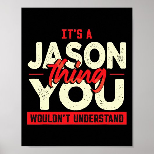 Kerstmis Vaders Dag Verjaardag Naam Jason Poster (Voorkant)
