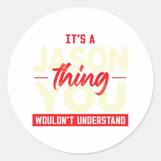 Kerstmis Vaders Dag Verjaardag Naam Jason Ronde Sticker (Voorkant)