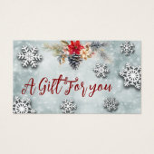 Kerstmis/vakantie botanische bokeh cadeaubon visitekaartje (Voorkant)