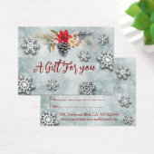 Kerstmis/vakantie botanische bokeh cadeaubon visitekaartje