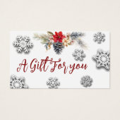 Kerstmis/vakantie botanische gift certificaat visitekaartje (Voorkant)