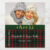 Kerstmis, vakantie gelegd, gejuich, persoonlijke f wijn etiket (Enkel label)