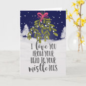 kerstmis vakantie Ik hou van je maretak pun grappi Kaart (Gele Bloem)