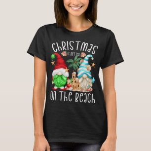 Kerstmis vakantie kabouter motief kerst op strand t-shirt