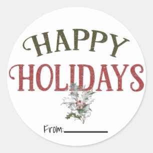 Kerstmis Vakantie Oud Kerstfeest Type Ronde Sticker