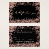 Kerstmis/vakantie roos gouden vorstcadeaubon visitekaartje (Voorkant /achterkant)