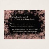 Kerstmis/vakantie roos gouden vorstcadeaubon visitekaartje (Achterkant)