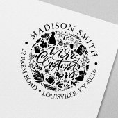 Kerstmis Vakantie Script Cute Retouradres Zelfinktende Stempel
