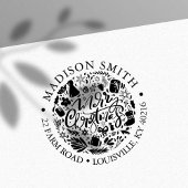 Kerstmis Vakantie Script Cute Retouradres Zelfinktende Stempel