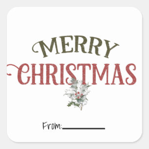 Kerstmis Vakantie Type Oude Stijl Vierkante Sticker
